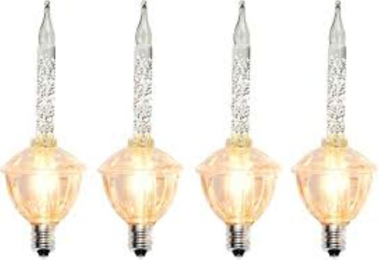 10CM SHINY & GLITTER LIGHT BULB-SILVER 4PCS/SET